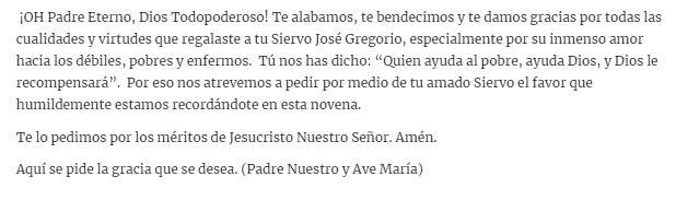 Oración a José Gregorio Hernández, esbiblia